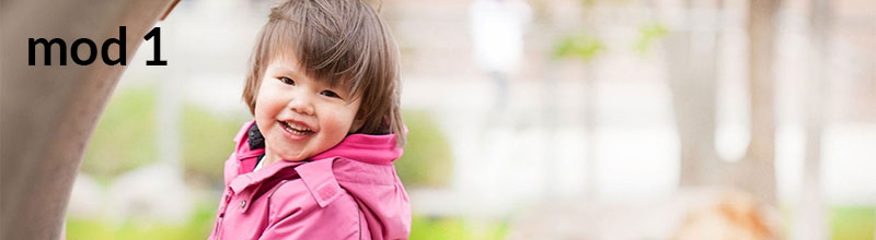 Mod 1 (text on image of young girl in pink jacket).